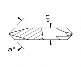 Esmatec HM-Entgrater 2-seitig ohne Bohrung Ø 6 mm  // 90°  // Stahl