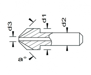 Esmatec HM Entgrater 1-seitig mit Bohrung und ohne Führungswelle Ø 10 mm // 90° // Stahl