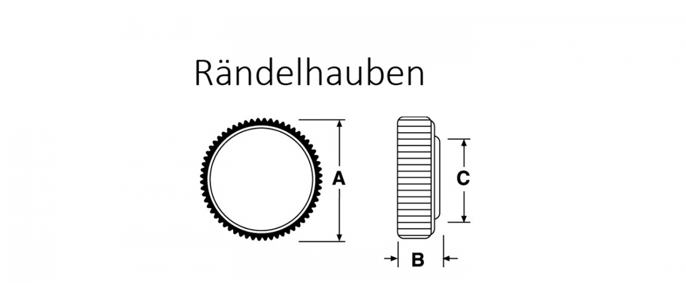 Rändelhauben schwarz M3