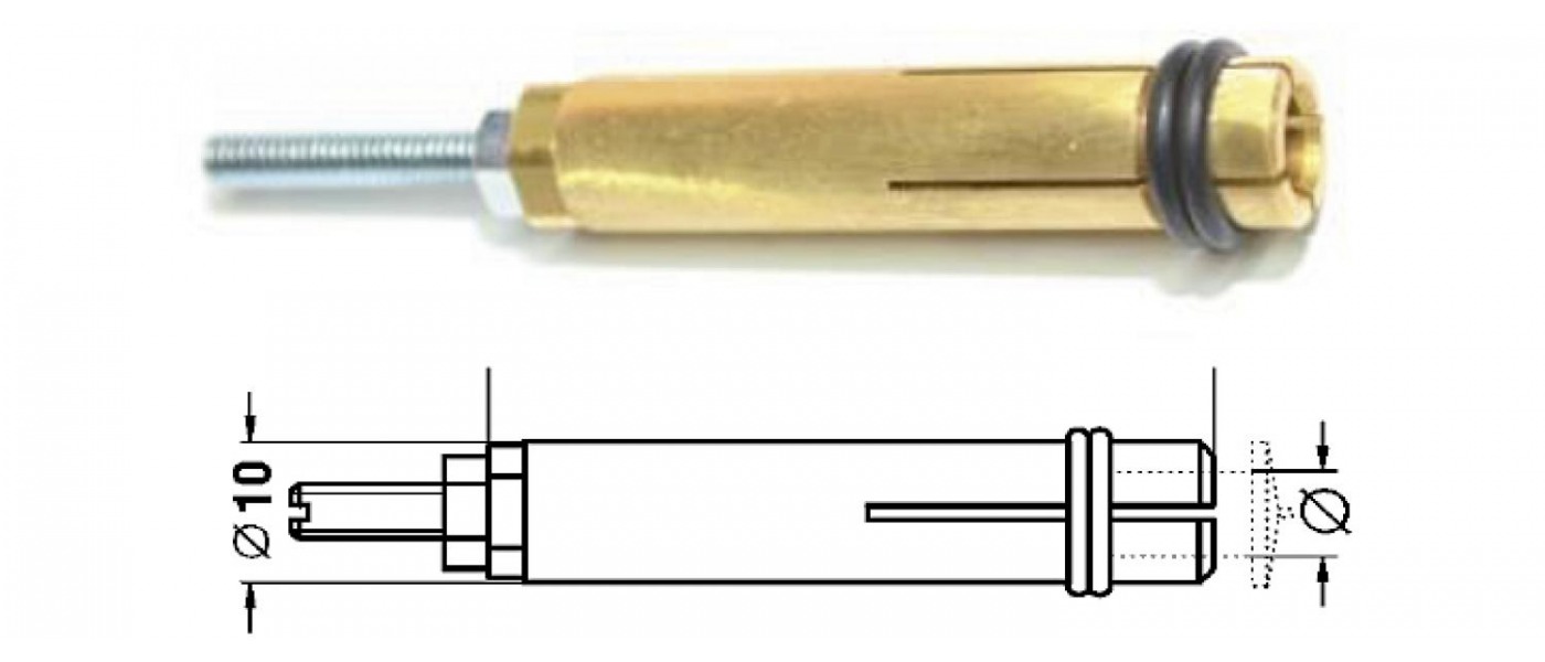 Bolzenhalter Messing mit O-Ring