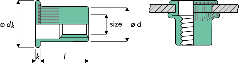 Q-Nut Blindnietmutter Aluminium FK offen