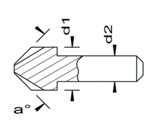 Esmatec HM Entgrater  1-seitig ohne Bohrung Ø 10 mm // 90° // Stahl