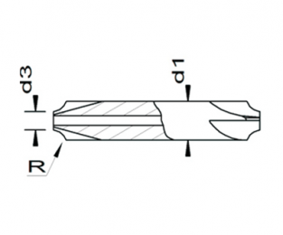 Esmatec HM Radiusfräser 2-seitig mit Bohrung ohne Führungswelle R 0.75