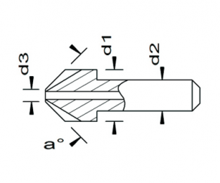 Esmatec HM Entgrater 1-seitig mit Bohrung und ohne Führungswelle Ø 10 mm // 90° // Alu