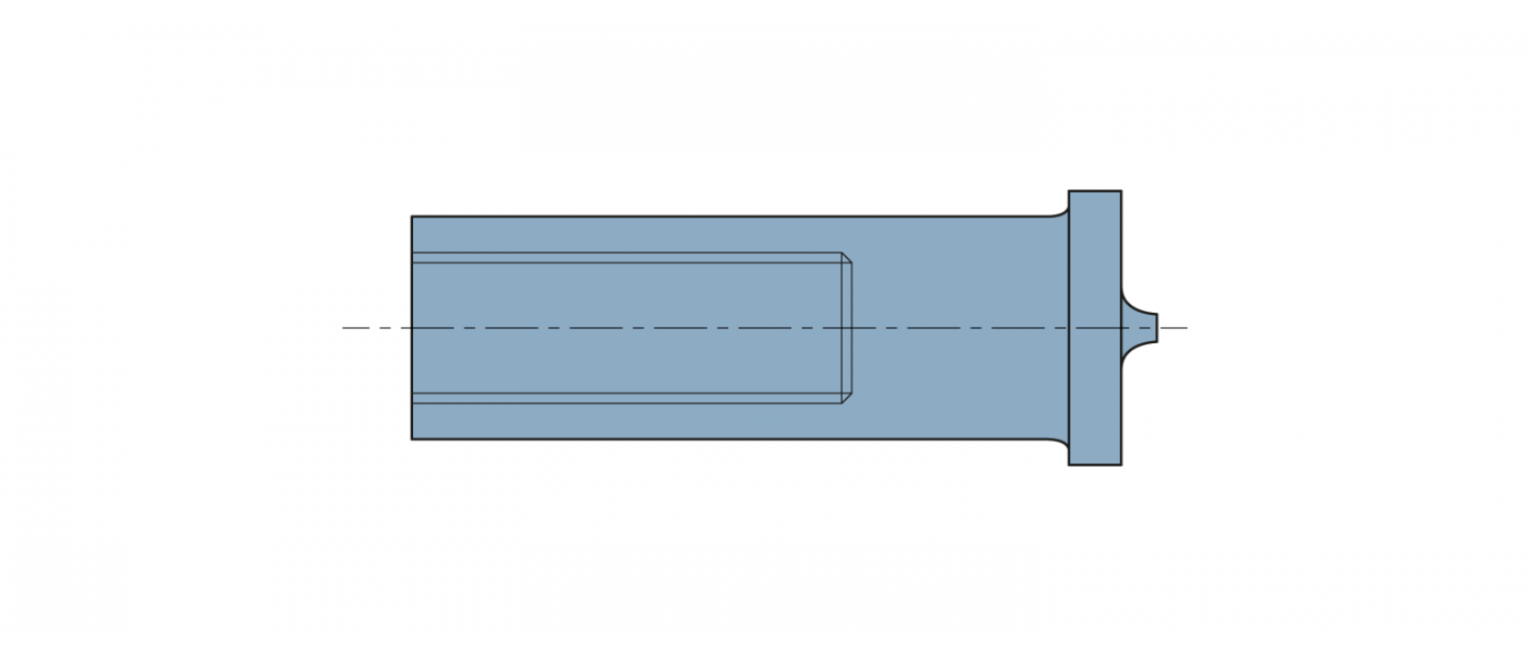 Innengewinde Schweissbolzen Stahl verkupfert / Festigkeit 4.8