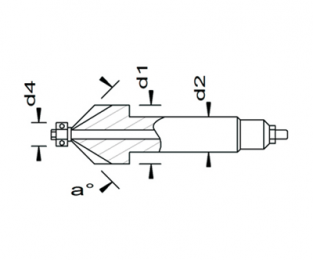 Esmatec HM Entgrater 1-seitig mit Bohrung und Führungswelle  (Kugellager 5.0 mm)